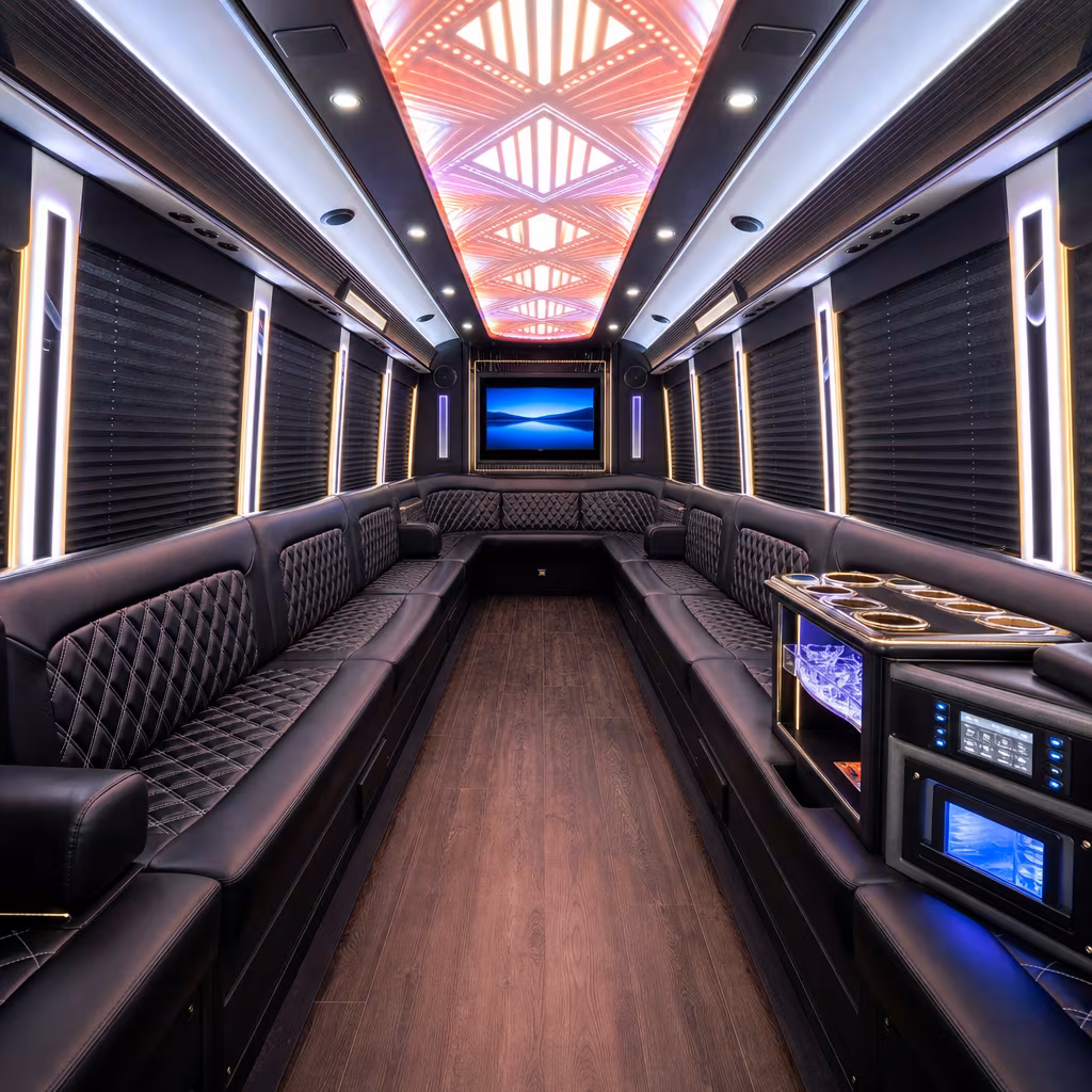 15 Passenger Party Bus Inside