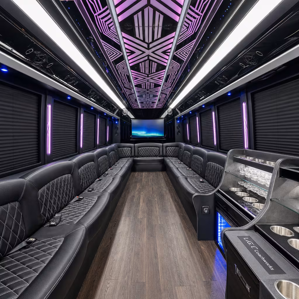 25 Passenger Party Bus Inside