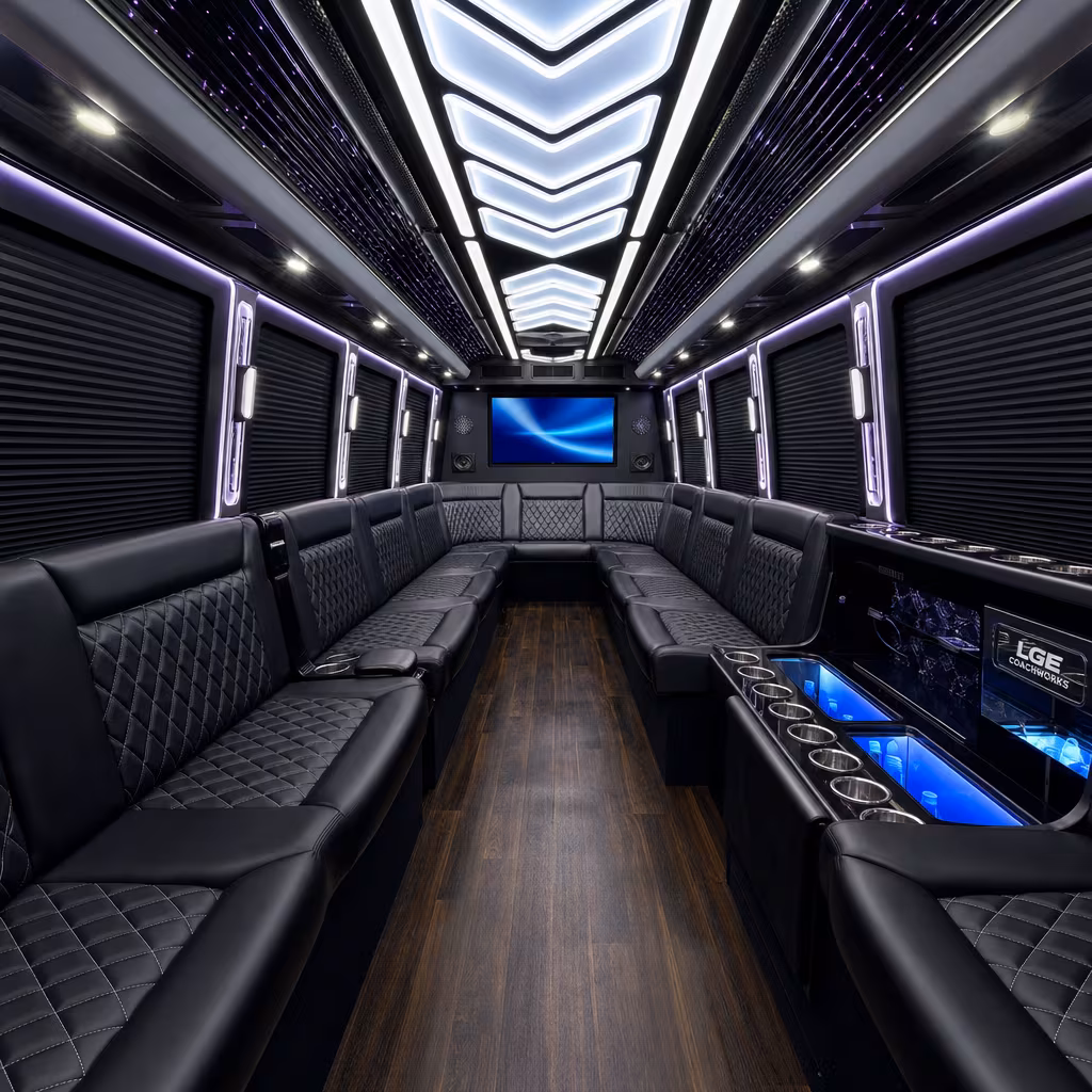 28 Passenger Party Bus Inside