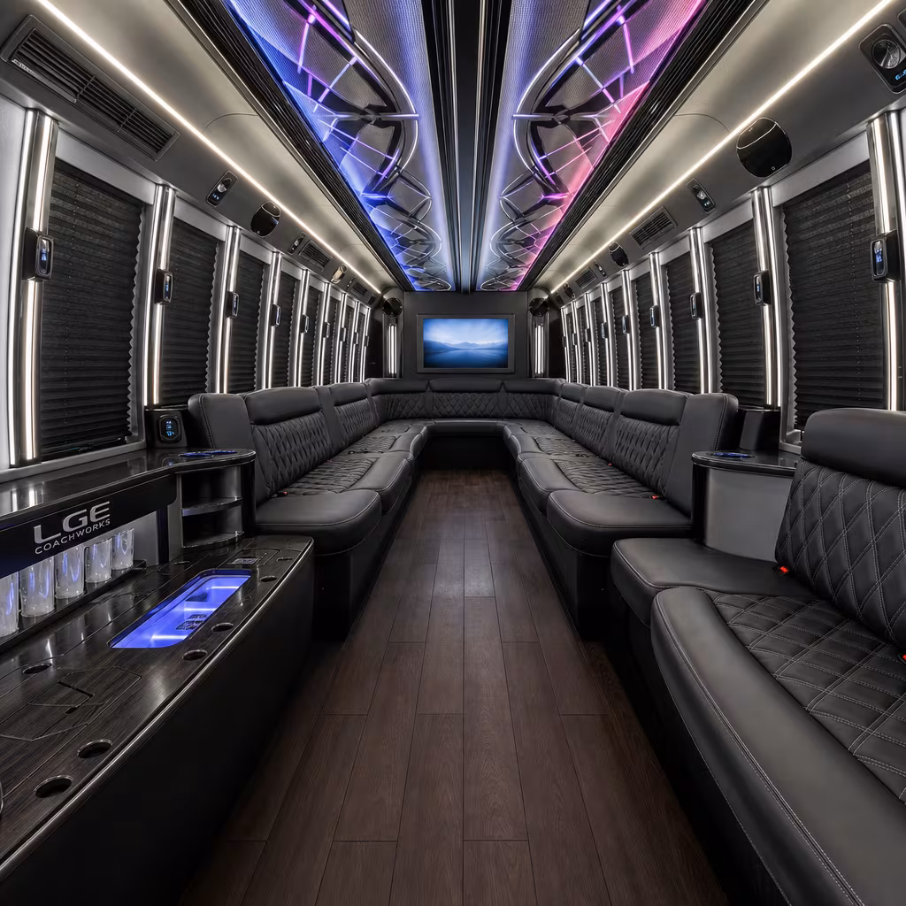 30 Passenger Party Bus Inside