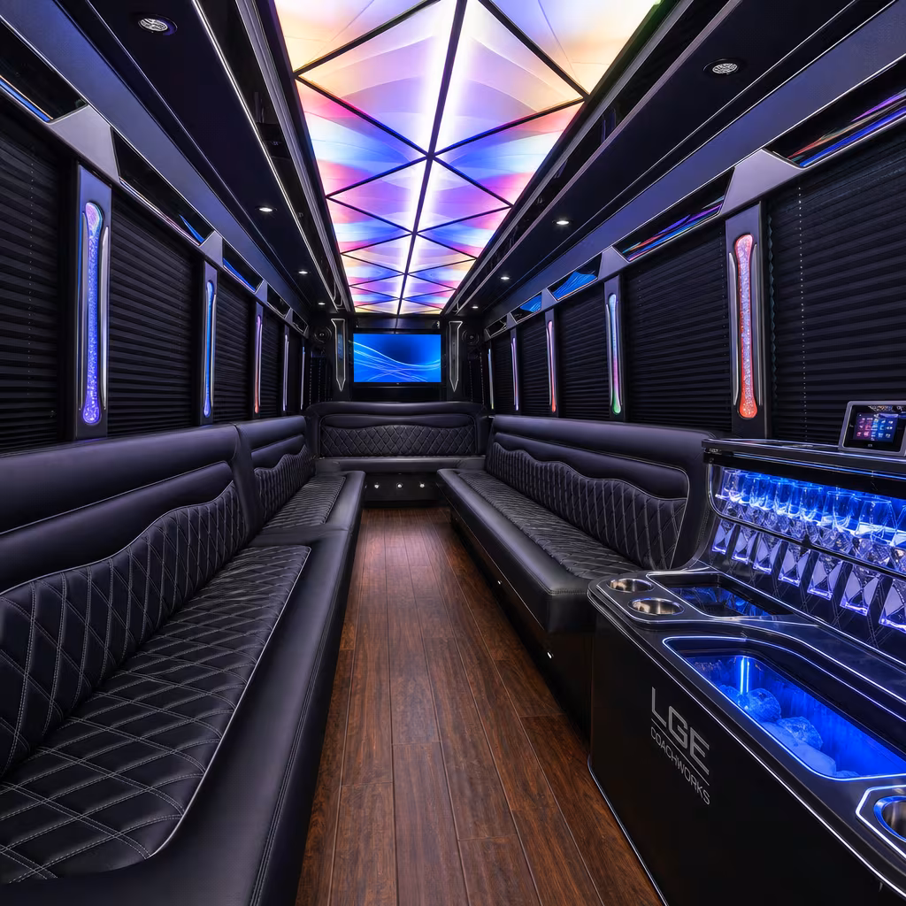 30 Passenger Party Bus Interior