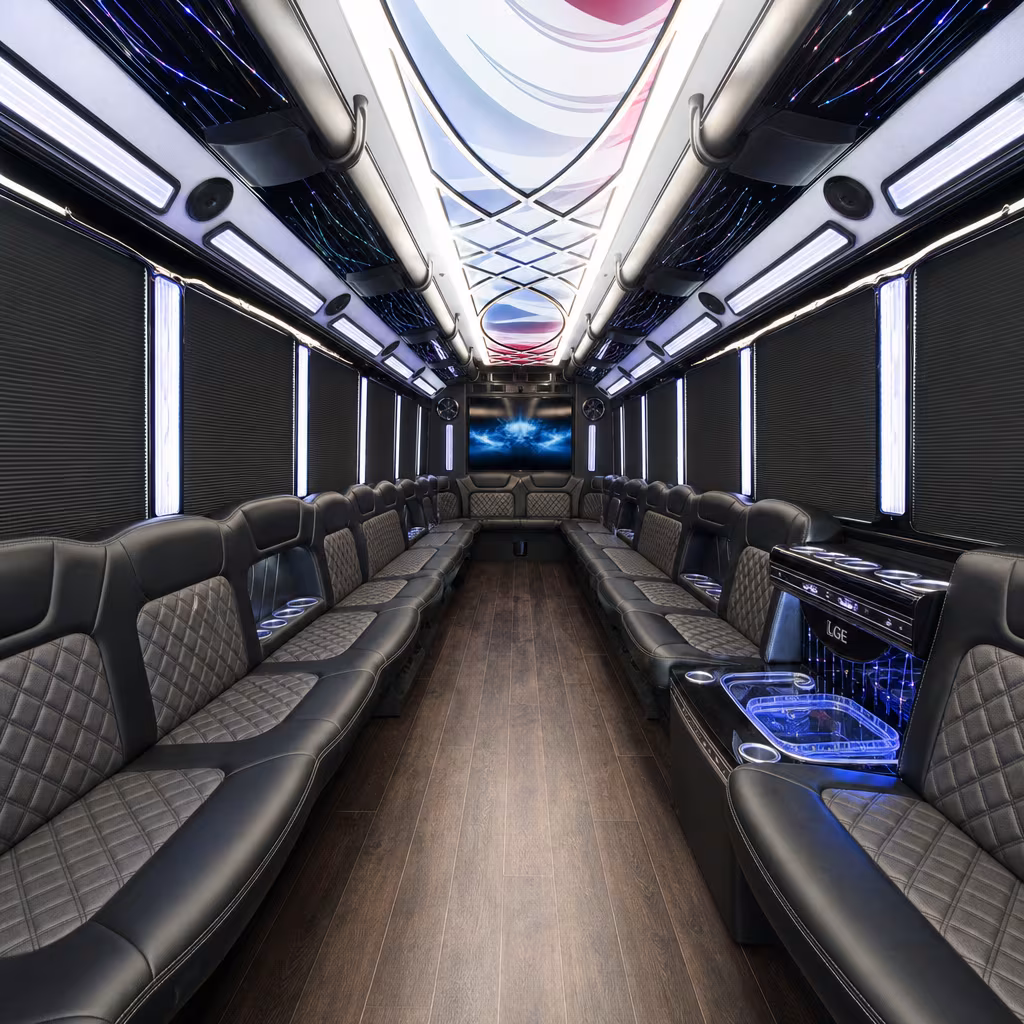 40 Passenger Party Bus Inside