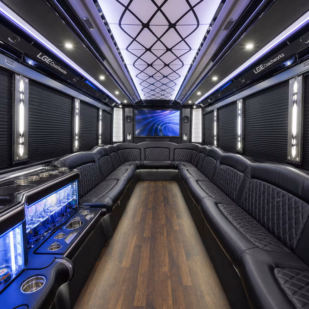 40 Passenger Party Bus Interior