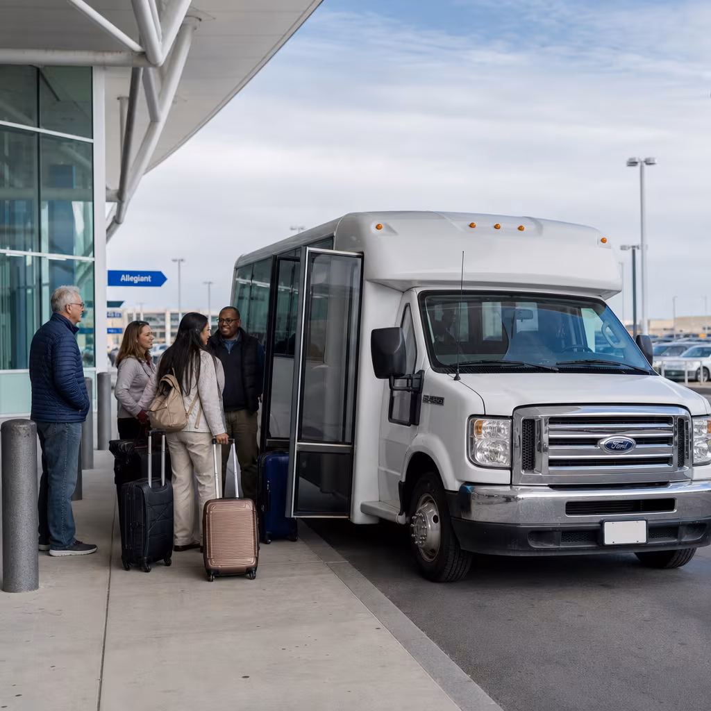 Black Mercedes Sprinter van staged for an San Francisco Airport Transportation group