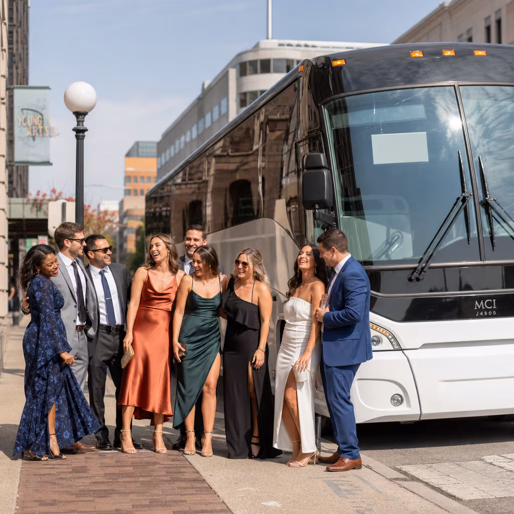 Passengers loading luggage while boarding an San Francisco group shuttle