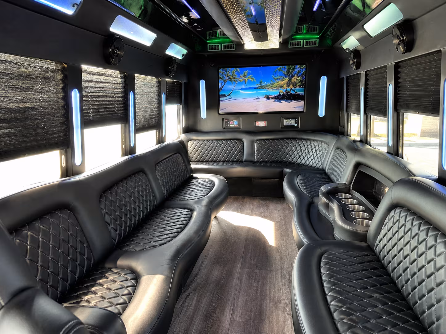 San Francisco Birthday, Sweet 16, & Quinceañera Transportation party bus exterior