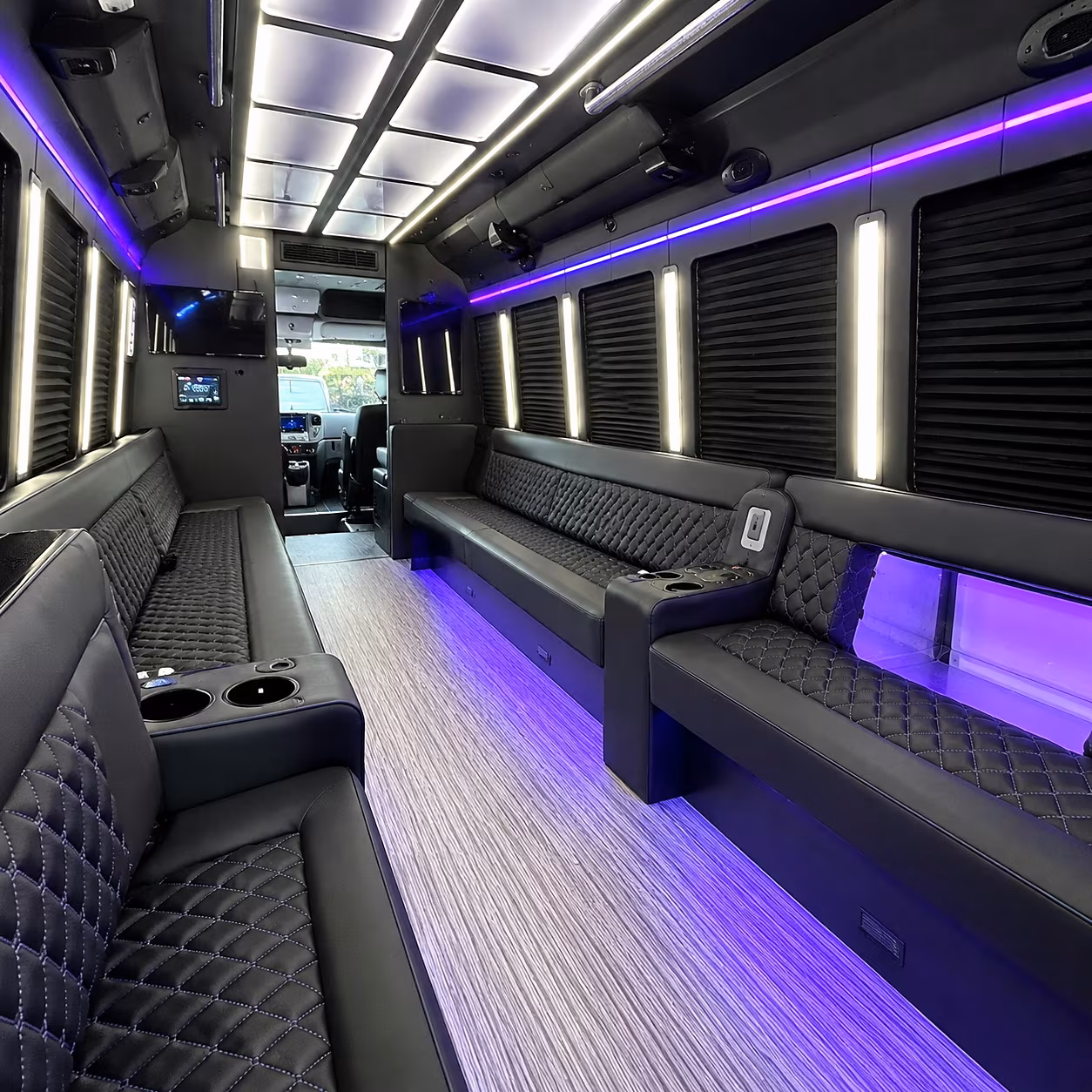 San Francisco Private Event Transportation party bus interior