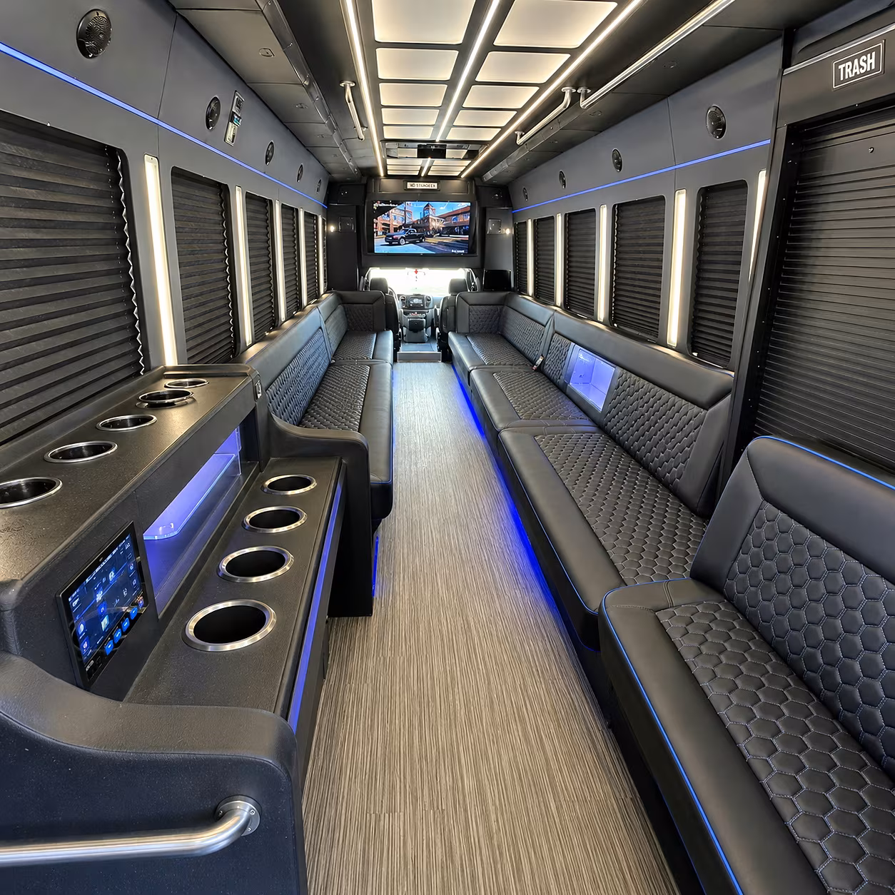San Francisco Sporting Event Transportation party bus interior