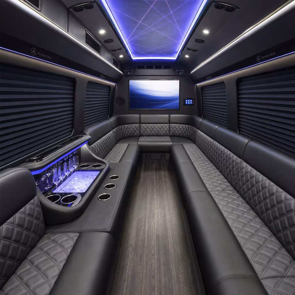 14 Passenger Sprinter Limo Interior